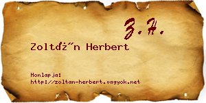 Zoltán Herbert névjegykártya